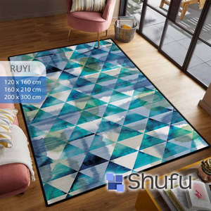 Vente en gros de tapis Shufu modernes à motifs abstraits de haute qualité, épais, lisses, antidérapants, lavables en machine pour le salon - Product Image 2