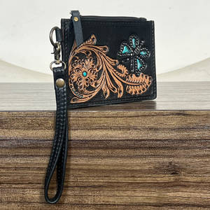 Handmade 2026 New Unique Trending Design Tooled <b>Leather</b> <b>Wallet</b> Stylish Floral & Butterfly Coin & Card Holder Women Daily Use - Product Image 2