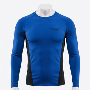 Camiseta Térmica de Compresión para Hombre, Tejida en Felpa, 100% Algodón, Capa Base Cálida para Invierno, Clima Frío, Ejercicio al Aire Libre, Transpirable, Manga Larga - Product Image 1