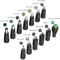 Cable de Alimentación de 5V CC, Cable de Carga USB a Conector CC con 10 Adaptadores para Cargar USB-HUB, Mini Ventilador, Cámara, Reloj Inteligente, Teléfono Móvil