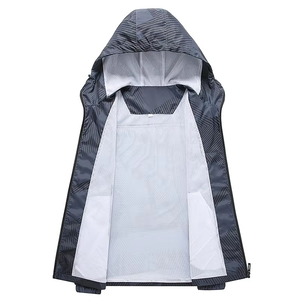 Chaqueta para Hombre, Estampada, con Parches, Cortavientos, Ligera, con Capucha y Cremallera Completa, para Otoño - Product Image 6