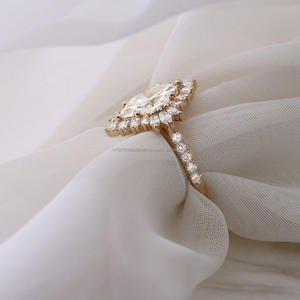 Igi/gia วงแหวนแต่งงาน/แหวนหมั้นเพชรแนววินเทจ14K สีเหลืองสีขาวทองสีขาว/แต่งงานใช้ได้ทั้งผู้หญิงและผู้ชาย - Product Image 2