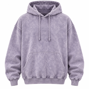 เสื้อพูลโอเวอร์แบบเรียบ วินเทจ ล้างสีแบบแอซิดวอช แต่งโลโก้ตามสั่ง สำหรับฤดูหนาว สไตล์ฮิปฮอปผู้ชาย ผ้าฝ้ายเฟรนช์เทอร์รี่หนา 350 กรัม 100% - Product Image 4