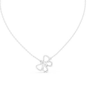 AURORA BUTTERFLY LAB GROWN DIAMOND <b>PENDANT</b> SET IN 18KT <b>SOLID</b> WHITE <b>GOLD</b> FOR ENGAGEMENT WEDDING PARTY VALENTINE GIFT DAILY WEAR - Product Image 2