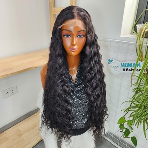 Perruques Lace Front en Cheveux Humains Ondulés Profonds, Transparentes, Longues, Couleur Naturelle, Cheveux Remy Noirs, Petites/Grandes Tailles de Bonnet - Product Image 1
