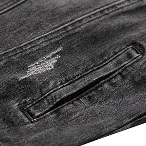 แจ็คเก็ตยีนส์ผู้ชายทรงสลิมฟิต สไตล์วินเทจ ผลิตจากโรงงาน ตัดเย็บตามสั่ง สำหรับฤดูหนาว ติดกระดุม ผ้าฝ้าย 100% ปักลายพิมพ์ - Product Image 3