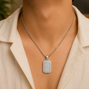Pendentif pour homme en argent sterling 925, forme ronde brillante, diamant, moissanite, pour les occasions spéciales - Product Image 6