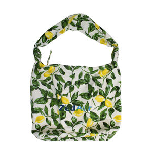 Sac à provisions réutilisable en lin pur de grande capacité avec impression numérique pratique meilleur fourre-tout à bandoulière et prix compétitif - Product Image 3