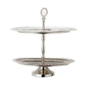 Soporte para Pastel de Aluminio con Revestimiento Negro, Ecológico, Apto para Lavavajillas, Diseño de Ramas Doradas, 2 Niveles, para Fiestas de Cumpleaños, Bodas, Cupcakes - Product Image 2