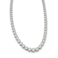 Collier en diamant cultivé en laboratoire certifié IGI de 30,63 carats, taille brillant rond, sur chaîne en platine PT950 pour femme - Cadeau de mariage ou de fiançailles