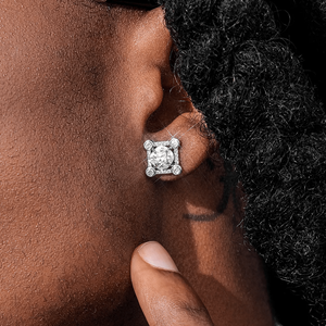 Pendientes de Diamantes de Lujo Chapados en Plata 925, Corte Marquesa, Diseño Geométrico, Engaste de Garras, Joyería de Compromiso Unisex, Certificado GIA - Product Image 4