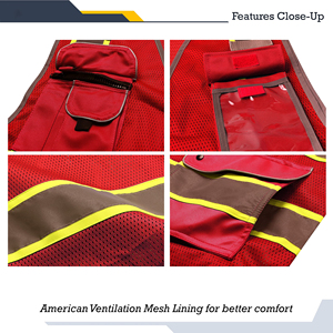 Lightweight Mesh Safety Vest High Visibility Reflective Apparel For Outdoor Utility <b>Workers</b> Building Site Security Uniform - Product Image 3