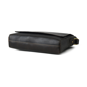 Bolso para portátil de cuero genuino clásico personalizado, bolso de cuero de negocios de alta gama disponible a precio de mayorista. - Product Image 4