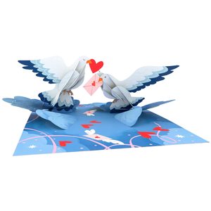 Romantic Dove Couple 3D Pop Up Card with <b>Envelope</b> Handmade Love Birds Greeting Cards for Valentine's Day And Weddings Paper Art - Product Image 1