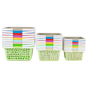 PP Plastic Rectangle Food <b>Storage</b> <b>Basket</b> with Fruit Holder for Kitchen Organization - Product Image 1