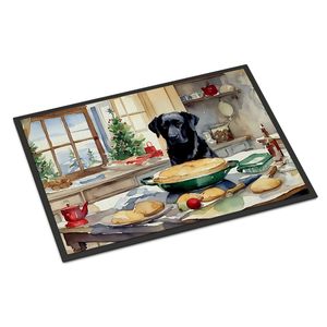 Felpudo de galletas de Navidad Labrador Retriever antideslizante para interiores y exteriores, alfombra de pila baja de 18H X 27W, alfombrilla de entrada lavable para puerta delantera - Product Image 1
