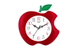 Creative Apple <b>Design</b> <b>Wall</b> <b>Clock</b> - Colorful Fruit Series Analog Hanging <b>Clock</b> for Home Decor - Made in India - Product Image 3