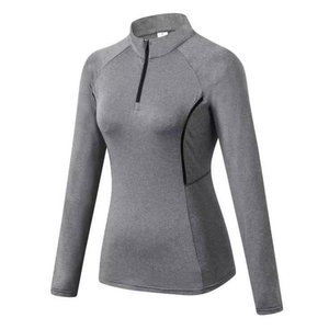 Camiseta Térmica de Compresión para Mujer OEM con Cierre de 1/4, Ropa Deportiva para Gimnasio y Running, Manga Larga, Secado Rápido, Resistente al Viento - Product Image 4
