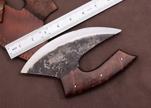 Handmade Broad <b>Axe</b> Forged Steel Blade 4 1/2in Wood <b>Handle</b> Genuine Leather Sheath Tree Felling Outdoor Use - Product Image 4