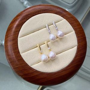 2025 Zhuji Unique S925 <b>Silver</b> Freshwater Pearl <b>Earrings</b> 6-7mm Water <b>Drop</b> Rice Bead New Edition Earjewelry - Product Image 4