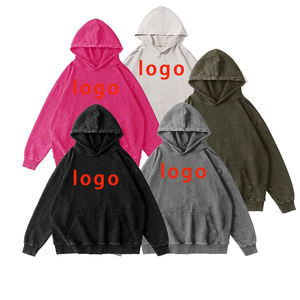 Sudaderas con capucha de tejido grueso, lavadas al ácido, lisas, de fábrica OEM, estilo vintage, con logotipo bordado, personalizadas - Product Image 3