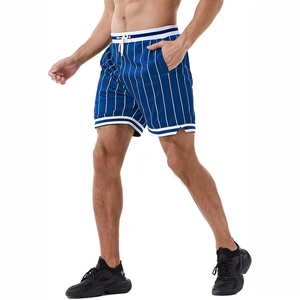 Shorts de basketball pour hommes style urbain, écologiques, imperméables, séchage rapide, respirants, design en maille, entrejambe de 5 pouces, coupe ample, couleur unie, taille haute - Product Image 2