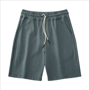 Shorts de sport décontractés pour hommes 2026, nouvelle mode, taille mi-haute élastique, motif uni, en molleton de coton, séchage rapide, respirant - Product Image 5