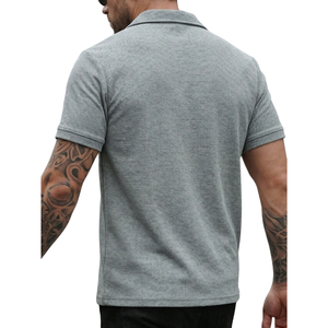 Camiseta de Hombre de Color Sólido, Transpirable, de Tela Jersey, Manga Corta, Tejida, Informal, para Verano, con Serigrafía Personalizada en la Espalda - Product Image 2