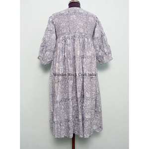 Robe d'été décontractée mi-longue pour femme, moderne, en coton tricoté, coupe trapèze, col en V, bretelles réglables, confortable, respirante, avec dentelle et imprimé floral - Product Image 6