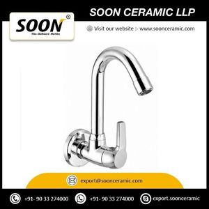 Sink Cock and <b>Swinging</b> Spout Brass Chrome Wall-Mounted 109 Pillar Cock <b>Single</b> Handle Modern Faucet Apartment Villa Hotel - Product Image 2