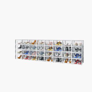Scatola Portascarpe in Rete di Plastica Bianca, Formato Piccolo, 32 Pezzi, 33*23*14cm, Combinabili Liberamente per Organizzazione Porta, Confezione in Cartone - Product Image 3