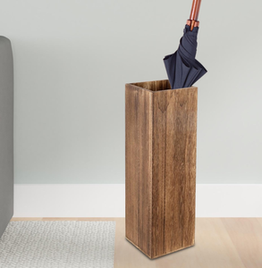 Porte-parapluies en bois d'acacia, organisateur de cannes et bâtons de marche pour entrée, seau de rangement, fournisseur en gros d'artisanat - Product Image 1
