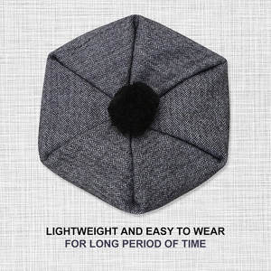 Sombrero Tradicional Escocés Tam o' Shanter Gris Carbón con Pompón, Mezcla de Lana, Personalizado, Venta al Por Mayor - Product Image 5