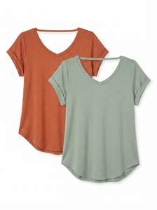 Women's Short Sleeve V Neck Sports <b>Jacket</b> Slim Fit Breathable Athletic Top Quick Dry Yoga <b>Workout</b> Gym Fitness - Product Image 6