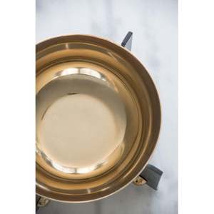 Ensemble de 3 bols modernes avec supports en métal noir, vaisselle polie faite à la main pour offrir en cadeau - Product Image 2