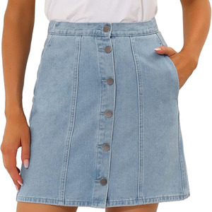 Falda vaquera de cintura alta para mujer, la más vendida, transpirable, al por mayor, de alta calidad, con logotipo personalizado - Product Image 5