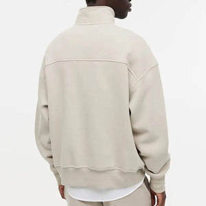 Sweat-shirts à fermeture éclair 1/4 pour hommes avec logo brodé personnalisé, uniformes, vêtements de travail décontractés pour l'hôtellerie, sweat-shirt à fermeture éclair 1/4 - Product Image 6