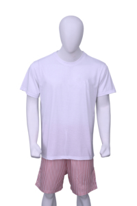 Wholesale Custom <b>Men's</b> Polyester Cotton <b>T</b> <b>Shirt</b> and <b>Striped</b> Shorts Set 200-220 GSM Casual Lounge Wear OEM Private Label - Product Image 1