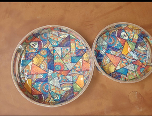 ถาดเสิร์ฟเคลือบไม้สี่เหลี่ยมผืนผ้าไม้หรูหราสีทองเงินเป็นมิตรกับสิ่งแวดล้อมเครื่องล้างจานปลอดภัยสำหรับห้องครัวห้องรับประทานอาหารบาร์ตกแต่งบ้าน - Product Image 5