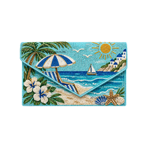 Pochette enveloppe perlée personnalisée tendance avec chaîne, inspirée de la plage estivale, pour femme – Meilleure vente - Product Image 1