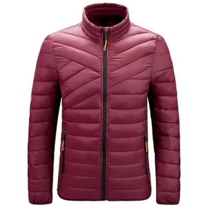 Veste matelassée noire unie de qualité supérieure pour homme, fermeture éclair sur le devant, coupe-vent, respirante, décontractée, hiver, rembourrage en polyester - Product Image 6