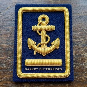 Parche de Blazer Personalizado con Insignia Náutica de Dos Estrellas y Ancla, Bordado a Mano con Hilo Dorado, Servicio Personalizado - Product Image 6