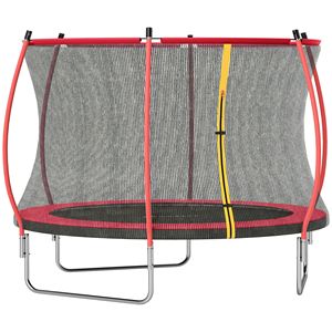 Trampolino per Bambini da Esterno 10ft Approvato ASTM con Rete di Sicurezza Rossa e Pali Curvi per Divertimento all'Aperto - Product Image 1