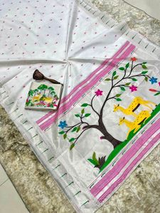 Magnifique Saree Indien en Soie de Designer, Style Khadi Row Paithani, avec Pallu Riche en Zari, Traditionnel, Exclusif et Élégant, pour Femme, Idéal pour les Fêtes et Toutes Saisons, Livraison Rapide - Product Image 2