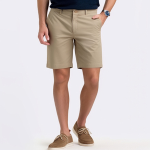 Men's Khaki Bermuda <b>Shorts</b> Mid Waist <b>Zipper</b> Fly Solid Color Casual 100% Polyester Quick Dry with Pockets - Product Image 5