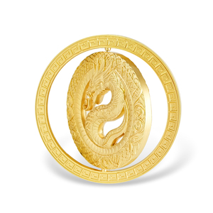 Moneda giratoria de dragón dorado, moneda de Metal de aleación de latón o zinc 3D personalizada con monedas conmemorativas chapadas en oro <span class=keywords><strong>real</strong></span> o oro antiguo - Product Image 2