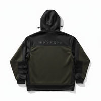 Veste tactique surdimensionnée coupe-vent streetwear couleur unie polyester nylon vêtements d'extérieur d'hiver pour homme à capuche