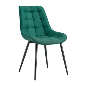 Sedia da Pranzo Moderna in Tessuto Verde con Elegante Motivo a Griglia - Product Image 1
