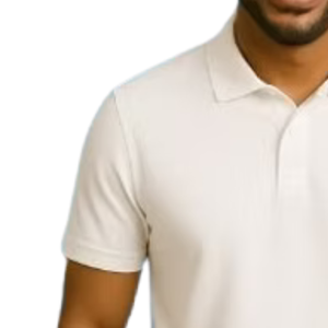 เสื้อเชิ้ตผู้ชายสีขาวล้วน ผ้าเจอร์ซีย์ 100% ผ้าฝ้าย ปักลาย สำหรับใส่ลำลอง แขนสั้น ใส่ได้ทุกวัน ชุดยูนิฟอร์มธุรกิจ สวมใส่สบาย ไลฟ์สไตล์ - Product Image 2