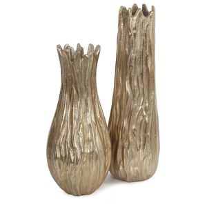 Wholesale Modern Luxury Aluminum Wood Texture Handmade Customizable Tabletop <b>Vase</b> <b>Set</b> High-End Metallic Floral Home Wedding - Product Image 2